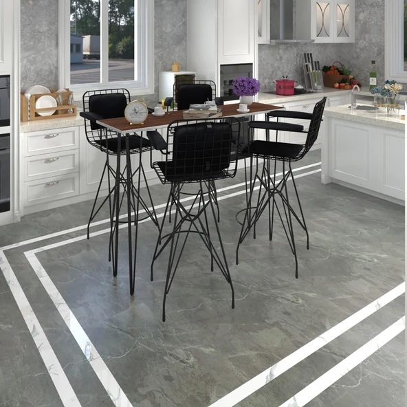 Knsz masa sandalye takımı hem105zengin cvzsyh 140*040 4 sandalye syhsyh kolçaklı sırt minderli ürün görseli 1