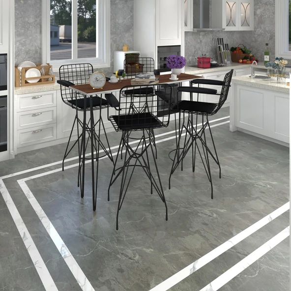 Knsz masa sandalye takımı hem105zengin cvzsyh 140*040 4 sandalye syhsyh kolçaklı ürün görseli 1