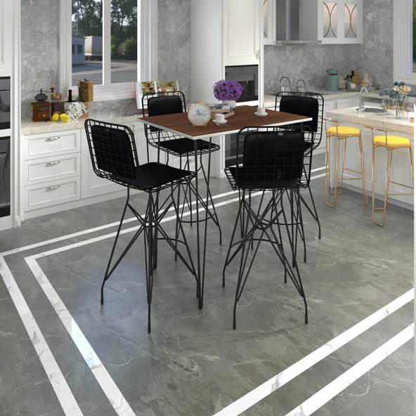 Knsz masa sandalye takımı hem105zengin cvzsyh 100*070 4 sandalye syhsyh sırt minderli ürün görseli 1
