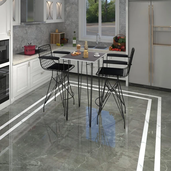 Knsz masa sandalye takımı hem105zengin grisyh 060*060 2 sandalye syhsyh kolçaklı ürün görseli 1