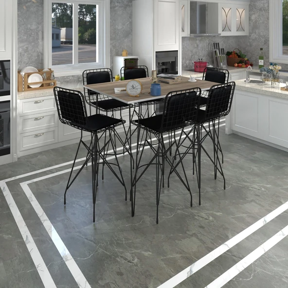 Knsz masa sandalye takımı hem105zengin crdsyh 130*070 6 sandalye syhsyh sırt minderli ürün görseli 1