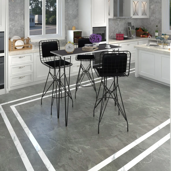 Knsz masa sandalye takımı hem105zengin grisyh 140*040 3 sandalye syhsyh sırt minderli ürün görseli 1