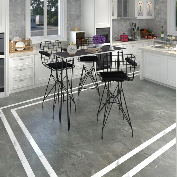 Knsz masa sandalye takımı hem105zengin grisyh 140*040 3 sandalye syhsyh kolçaklı ürün görseli 1