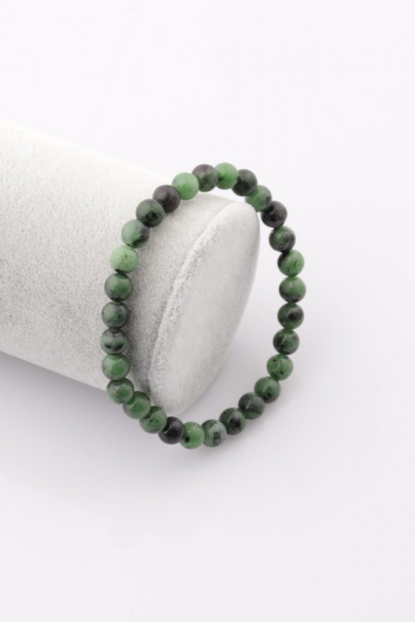Anyolit Doğal Taş Bileklik 6 mm Küre Kesim ürün görseli 1