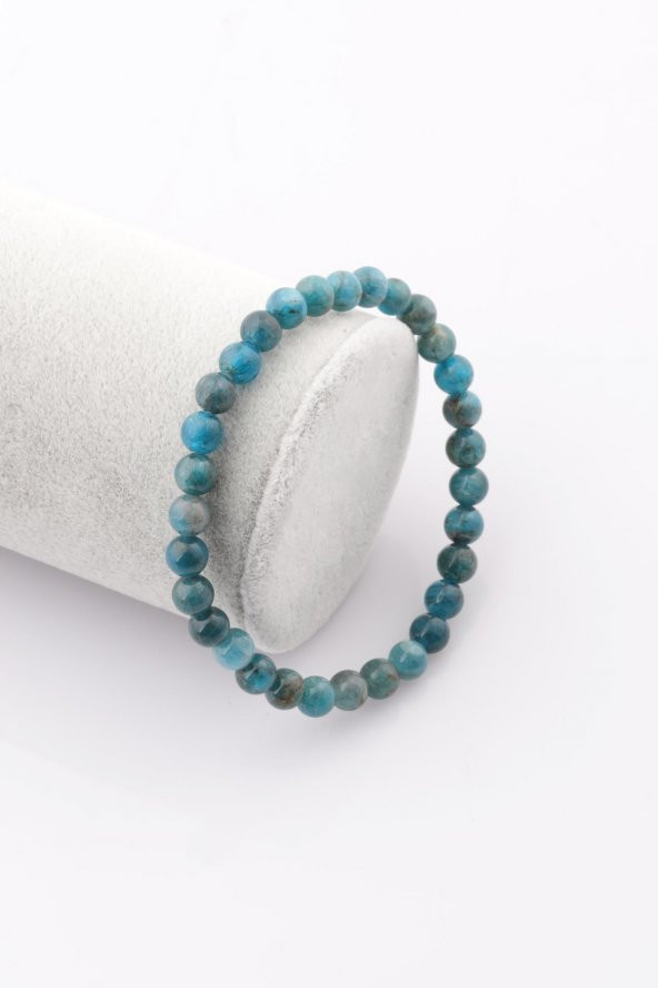 Apatit Doğal Taş Bileklik 6 mm Küre Kesim ürün görseli 1