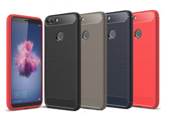 Huawei P Smart 2018 Kılıf Karbon Fiber Armor Silikon Kapak Kılıf ürün görseli 1