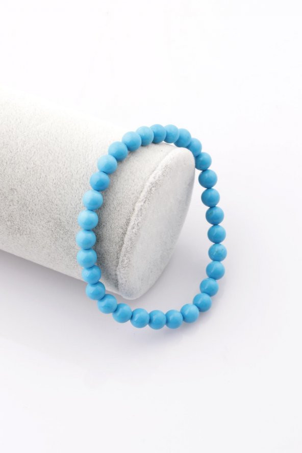 Turkuaz Doğal Taş Bileklik 6 mm Küre Kesim ürün görseli 1