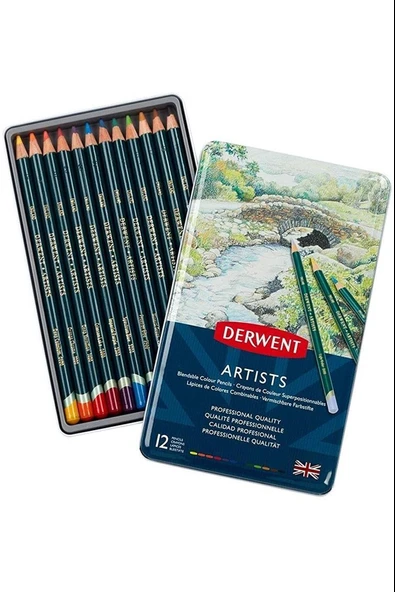 DERWENT ARTISTS 12'Lİ METAL KUTU ürün görseli 1