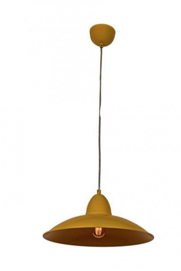 MYLİGHTS   RETRO RUSTİK SARI İÇİ SARI METAL SARKIT ürün görseli 1
