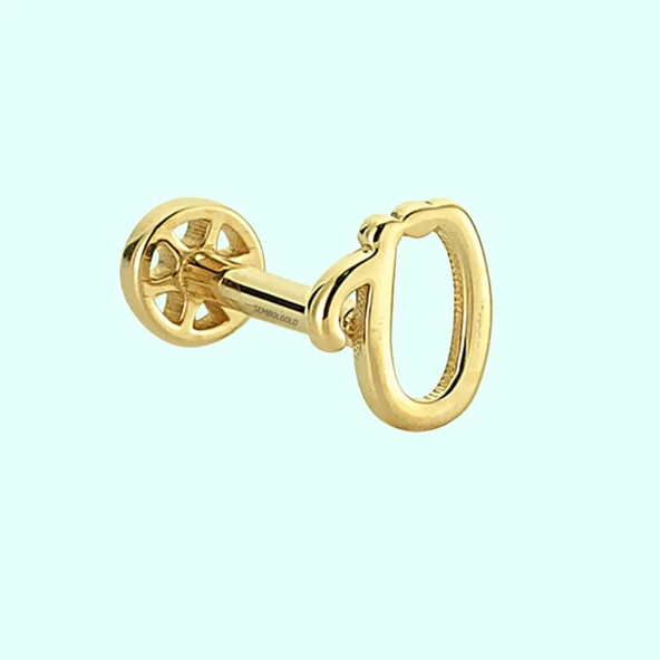 Altın Piercing -O- Harf 14 Ayar Tragus ürün görseli 1