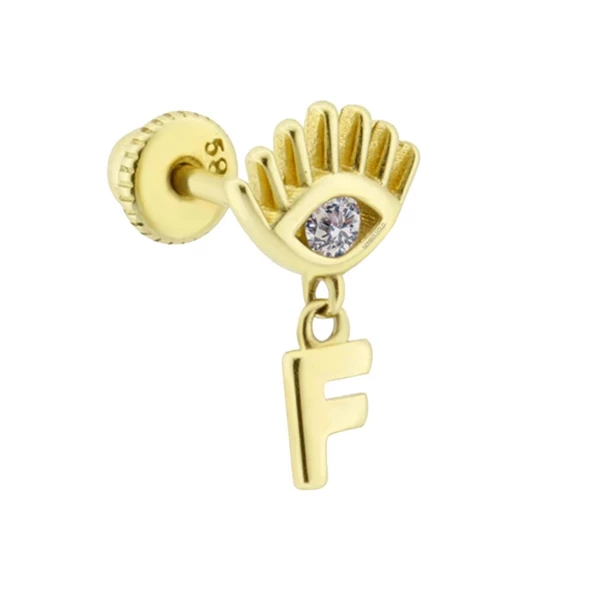 Altın Sallantılı Harf Piercing Harfler Mevcut - Resim 10