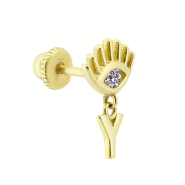 Altın Sallantılı Harf Piercing Harfler Mevcut - Resim 4
