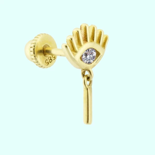 Altın Sallantılı Harf Piercing Harfler Mevcut - Resim 3