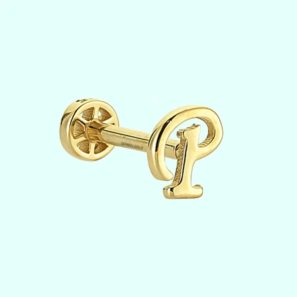 Altın Piercing -P- Harf 14 Ayar Tragus ürün görseli 1