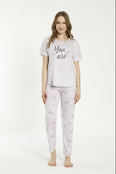 Estiva 22127 Kadın Kısa Kollu Viskon Pijama Takımı ürün görseli 1