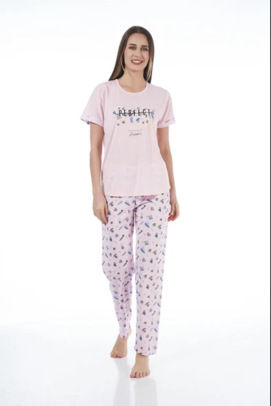 Estiva 22122 Kadın Kısa Kollu Viskon Pijama Takımı ürün görseli 1