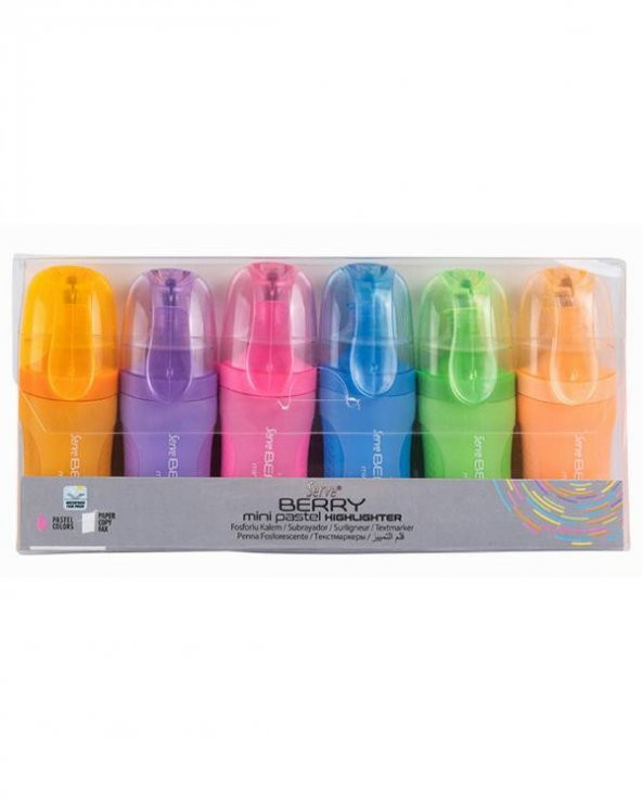 Serve Berry Mini Pastel Fosforlu Kalem 6’lı ürün görseli 1
