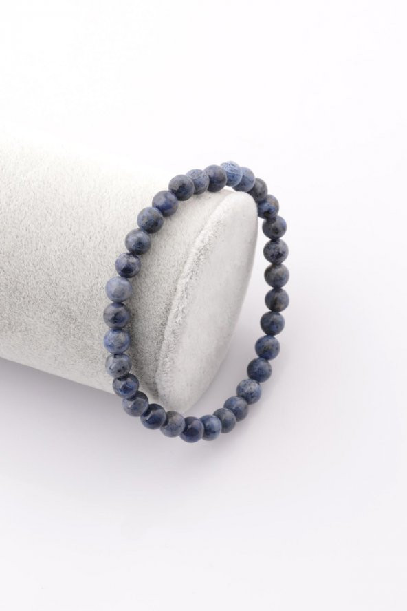 Dumortierit Doğal Taş Bileklik 6 mm Küre Kesim ürün görseli 1