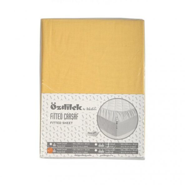 Özdilek Çift Kişilik Çarşaf Fitted Yastıklı Ranforce Trendy Sarı 180x200 ürün görseli 1