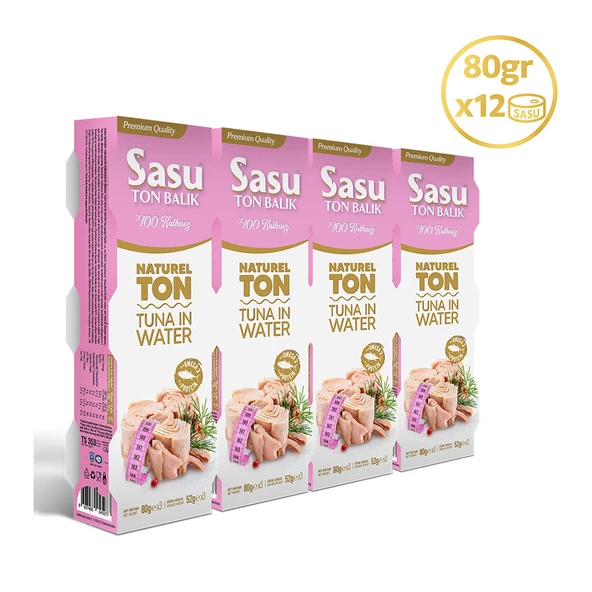 Sasu Light Suda Ton Balığı 12x80G Bütün Dilim ürün görseli 1