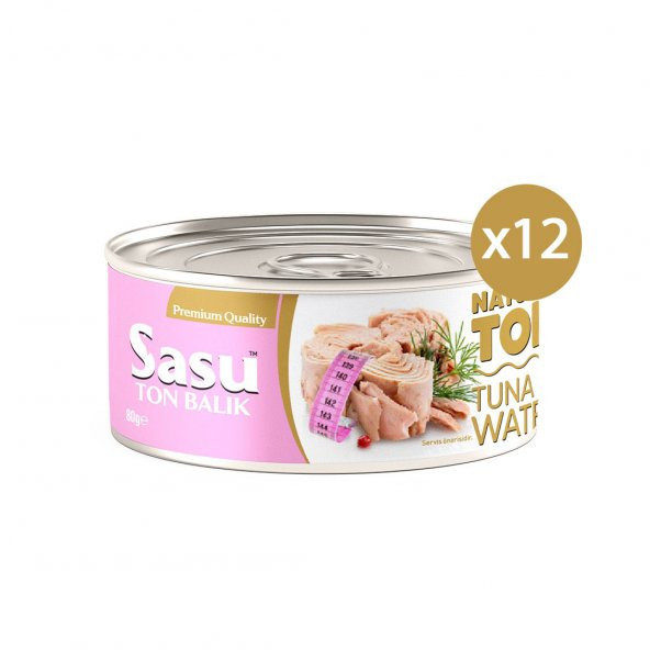 Sasu Light Suda Ton Balığı 12x80G Bütün Dilim ürün görseli 1