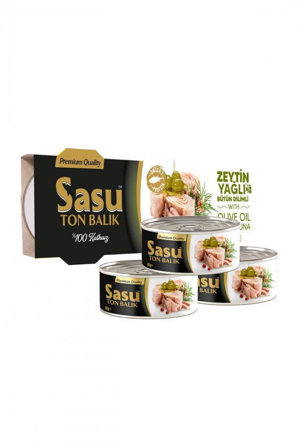 Sasu Zeytinyağlı Ton Balığı 3x80G Bütün Dilim ürün görseli 1