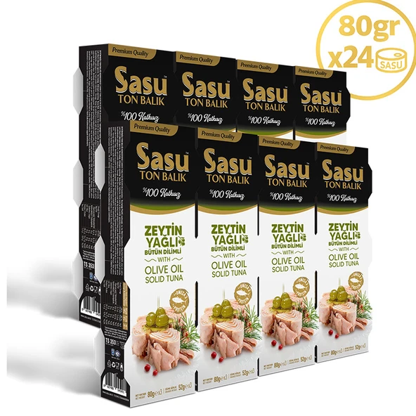 Sasu Zeytinyağlı Ton Balığı 24x80 gr Bütün Dilim ürün görseli 1