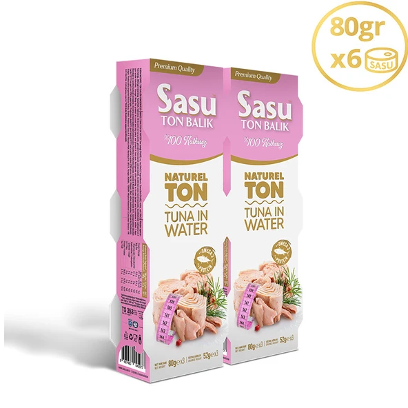 Sasu Light Suda Ton Balığı 6x80G Bütün Dilim ürün görseli 1