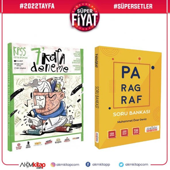 Süper Kitap KPSS Eğitim Bilimleri 7 Deneme ve AKM Paragraf Soru Bankası Seti 2 Kitap ürün görseli 1