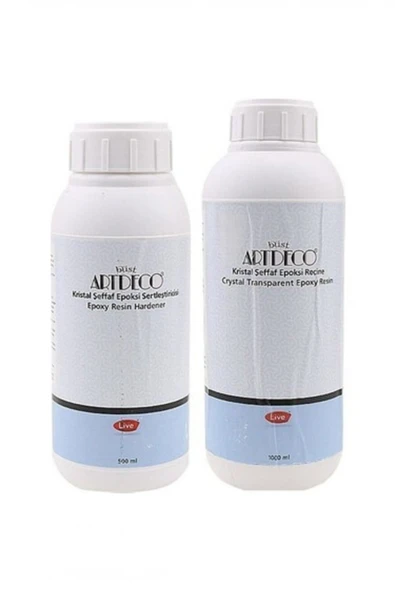 Artdeco Kristal Şeffaf Epoksi Sertleştirici 500ml + Epoksi Reçine 1000ml ürün görseli 1