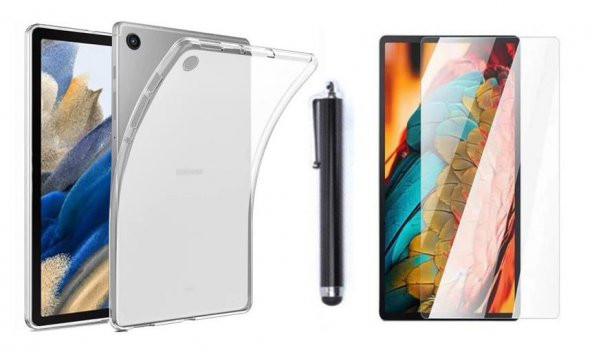 Samsung Galaxy Tab A8 10.5 SM-X200 (2021) Silikon Kılıf+Cam+Kalem ürün görseli 1