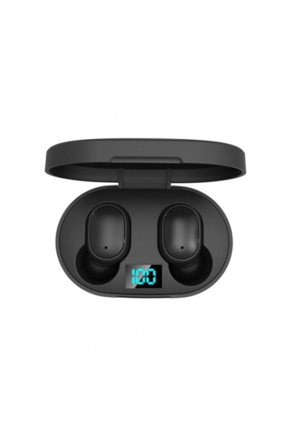 Teknomarketim E6s Tws Diğital Göstergeli Kablosuz Bluetooth Kulaklık Siyah ürün görseli 1