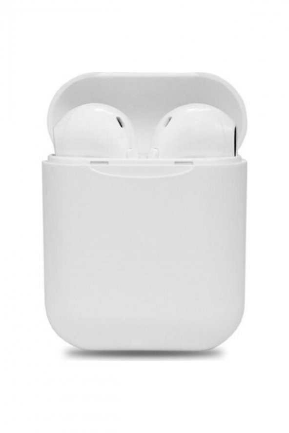 I12 Beyaz Iphone Android Universal Bluetooth Hd Ses Kalitesi Kulaklık - Resim 2