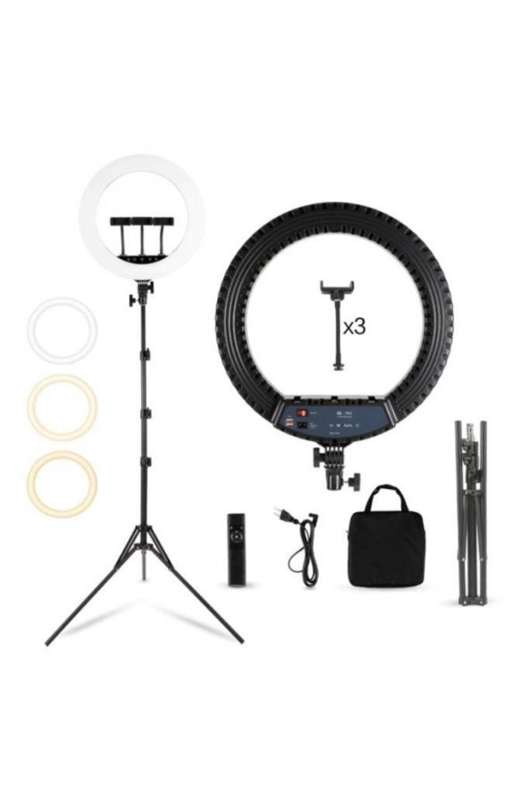 Youtuber Video Çekim Işığı Ring Light 45cm Tiktok Led Çantalı Ve Kumandalı Makyaj Güzellik 18inç ürün görseli 1