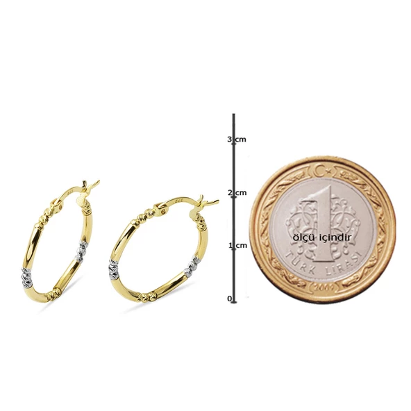 Toplu Halka 2,0 cm Çaplı Altın Küpe - Resim 6