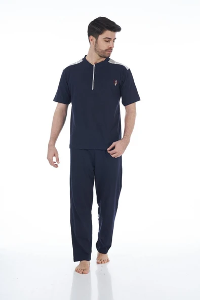 Estiva 22261 Erkek Penye Apolet Desenli Kısa Kollu Pijama Takımı ürün görseli 1