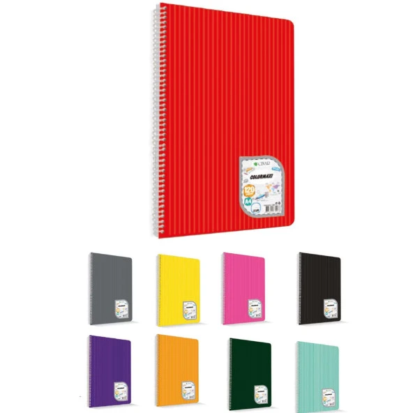 Çınar Colormaxi Spiralli Defter Plastik Kapak Kareli 60 YP A4 60/4 73014 ürün görseli 1