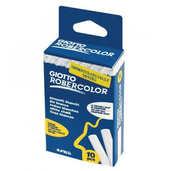 Robercolor Tebeşir Yuvarlak Tozsuz 10 LU Beyaz 5387 00 ürün görseli 1