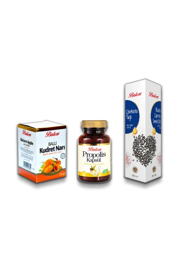 Balen Ballı Kudret Narı Macunu+Propolis Kapsül+Çörekotu Yağı ürün görseli 1