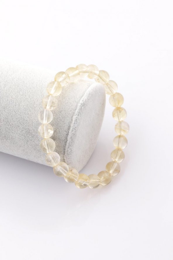 Sitrin Doğal Taş Bileklik 8 mm Küre Kesim ürün görseli 1