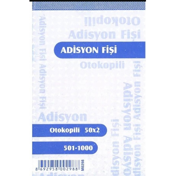 Adisyon Otokopili 1. hamur Numaralı 50x2 nüsha 10 lu Paket armat ürün görseli 1