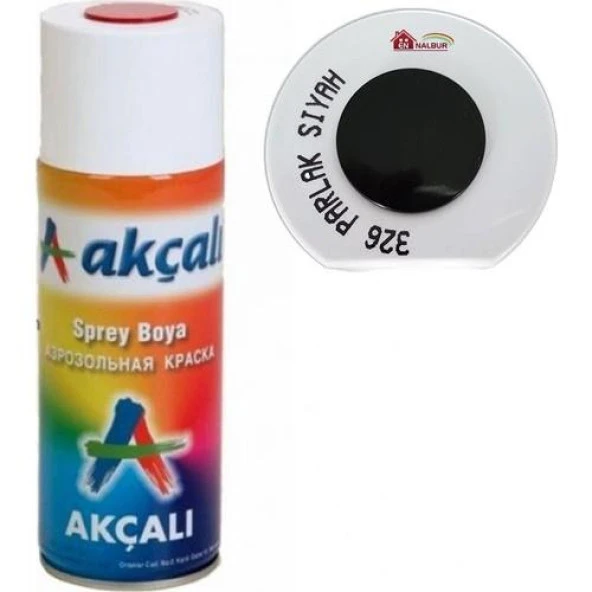 AKCALI SPREY BOYA PARLAK SİYAH DÜZ RENK 326 ürün görseli 1