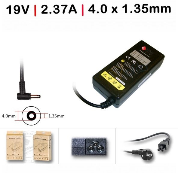 Asus X540UB, X540UB-GO072 Adaptör Şarj Cihazı (19V 2.37A 45W) ürün görseli 1