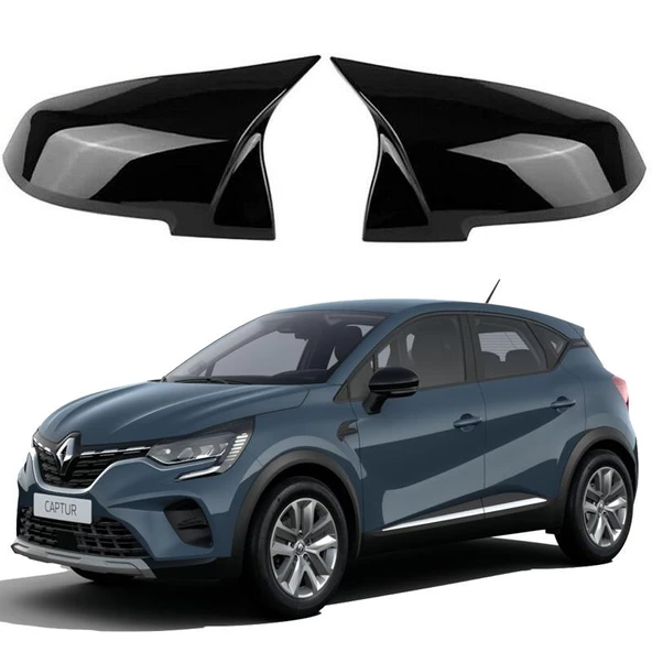 Renault Captur 2020- Araca Özel Batman Yarasa Ayna Kapağı Pianoblack ürün görseli 1