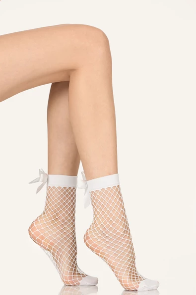 Beyaz File Soket Çorap ürün görseli 1