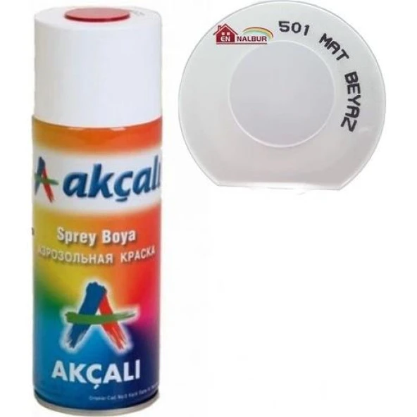 Akçalı 400ml 501 Mat Beyaz Sprey Boya Düz Renk ürün görseli 1