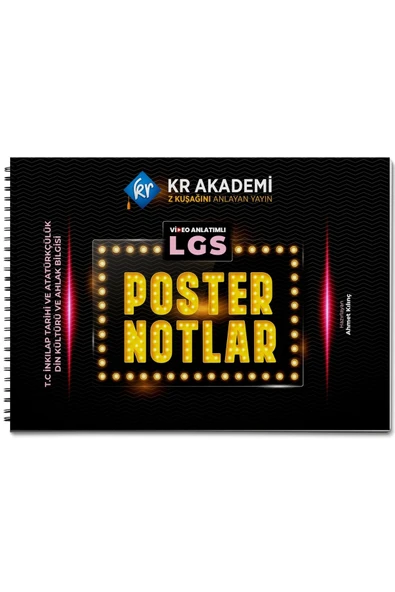 LGS İnkılap Tarihi ve Atatürkçülük Din Kültürü ve Ahlak Bilgisi Poster Notları KR Akademi Yayınları ürün görseli 1