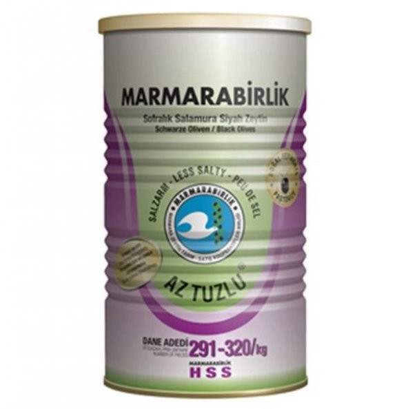 Marmarabirlik Hususi Az Tuzlu 291-320 KB S Siyah Zeytin 3 x 800 G ürün görseli 1
