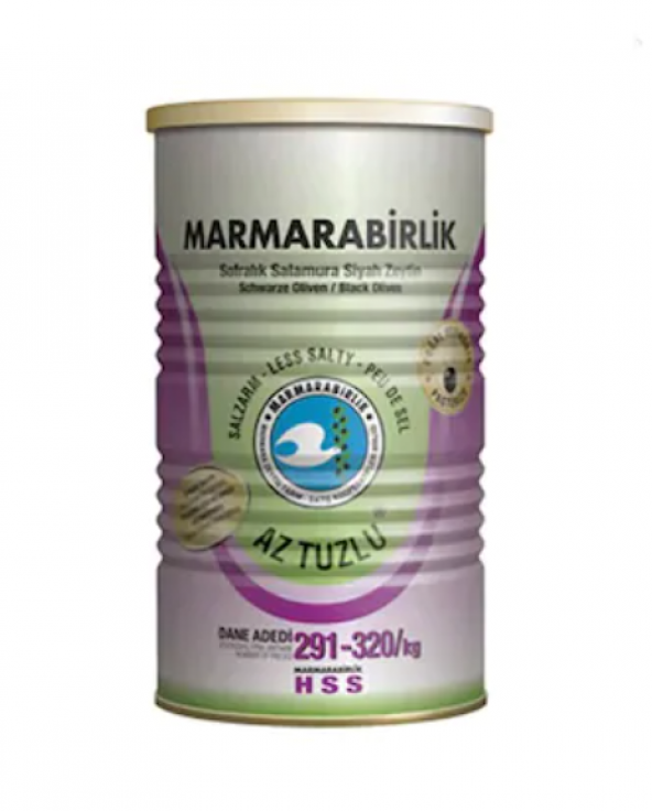 Marmarabirlik Hususi Az Tuzlu 291-320 KB S Siyah Zeytin 6 x 400 G ürün görseli 1