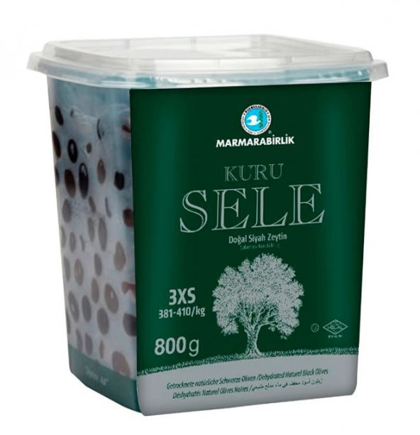 Marmarabirlik Kuru Sele 381-410 KB 3XS Siyah Zeytin Kutu 6 x 800 G ürün görseli 1